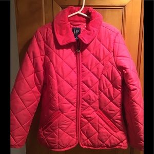GAP Kids Bright Pink Quilted Coat Girls Sz S (6-7)